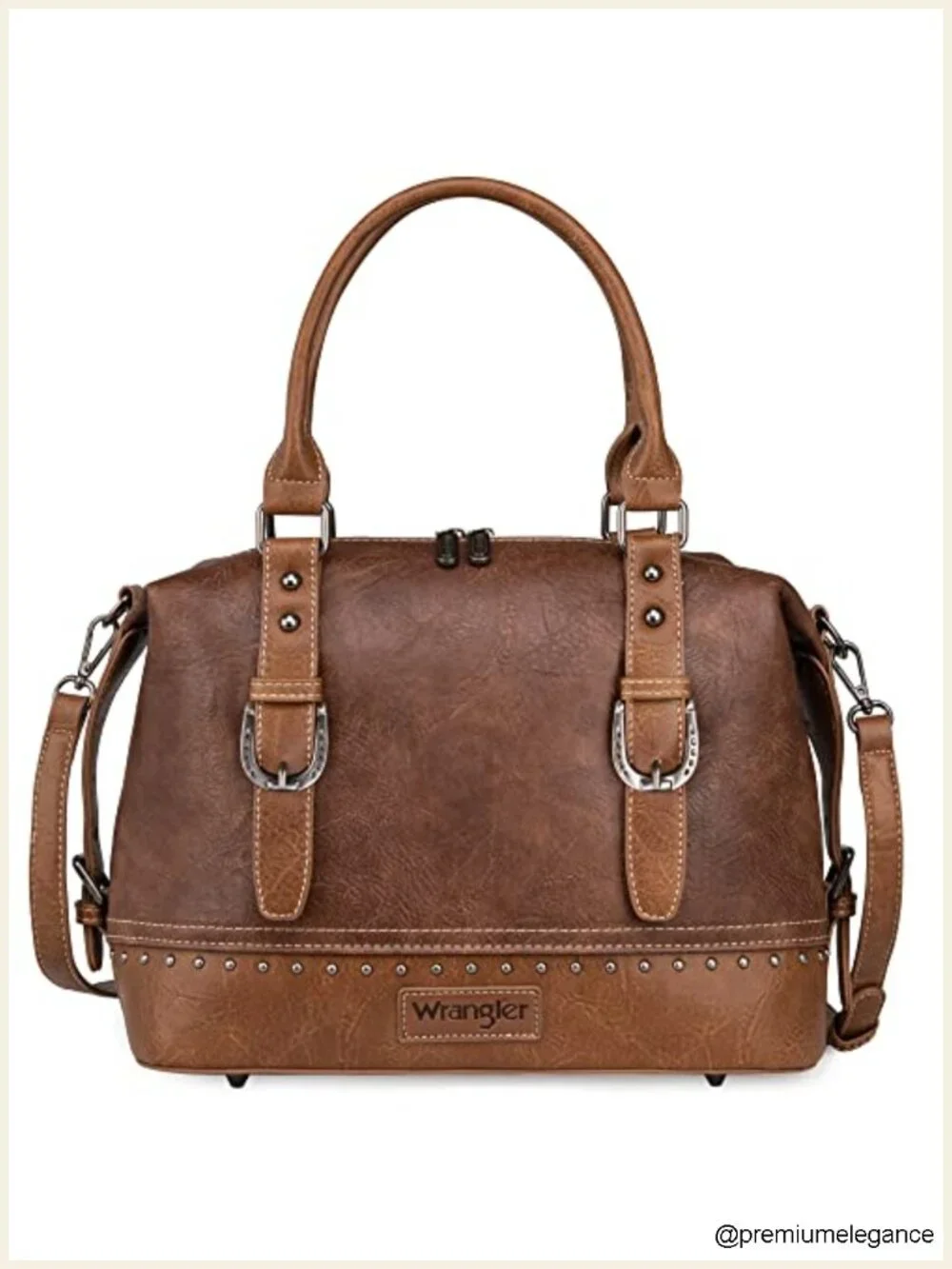 Western Barrel Satchel Handbag with Detachable Strap
